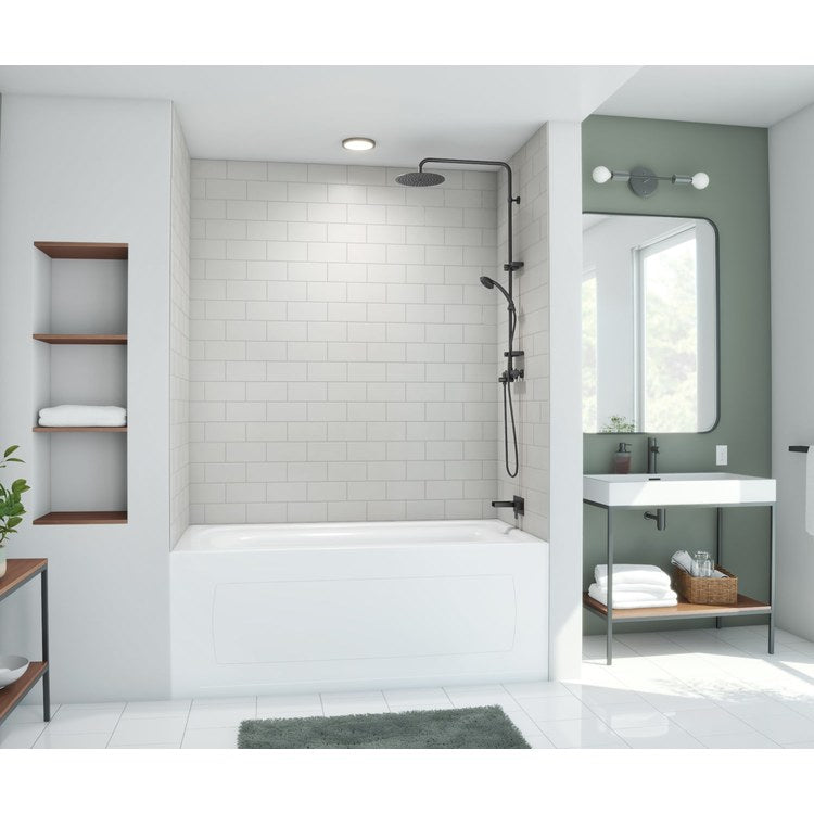 Shower Wall Kit 3 Piece Metro Subway Tile 36 x 36 x 72 Inch Birch Swanstone - Image 3