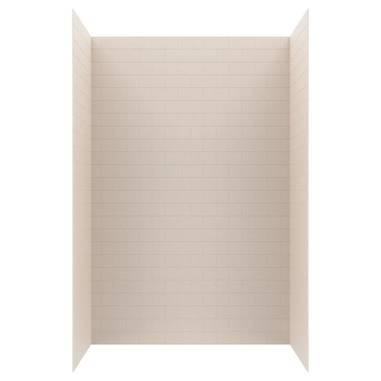 Shower Wall Kit 3 Piece Metro Subway Tile 32 x 62 x 96 Inch Tahiti White Swanstone - Image 1