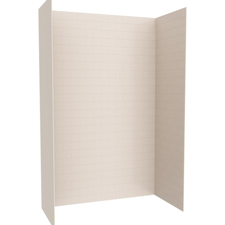 Shower Wall Kit 3 Piece Metro Subway Tile 34 x 62 x 96 Inch Tahiti White Swanstone - Image 2