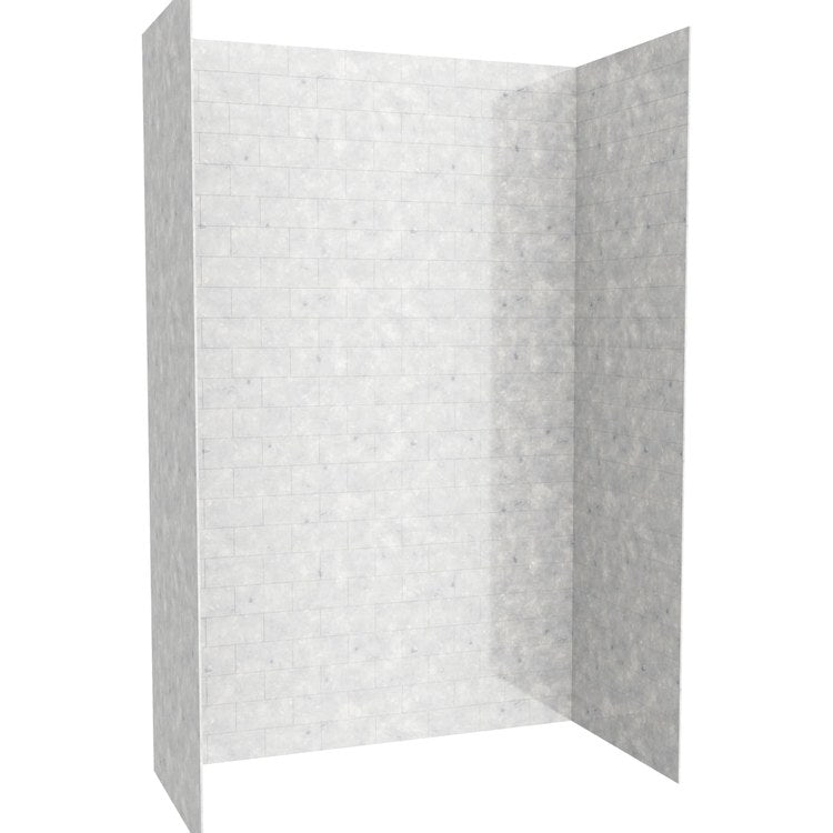 Shower Wall Kit 3 Piece Metro Subway Tile 34 x 62 x 96 Inch Ice Swanstone - Image 2