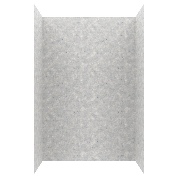 Shower Wall Kit 3 Piece Metro Subway Tile 34 x 62 x 96 Inch Ice Swanstone - Image 1