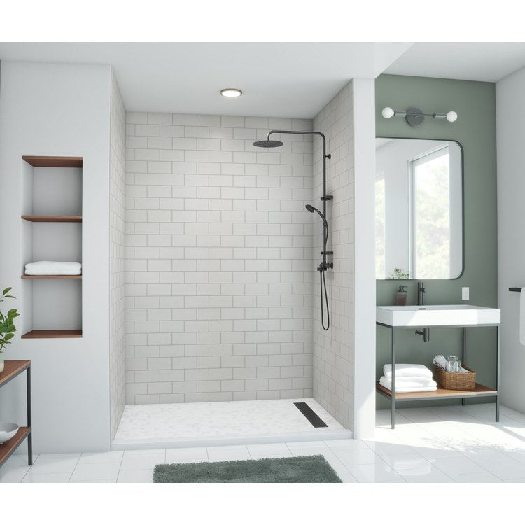 Shower Wall Kit 3 Piece Metro Subway Tile 34 x 62 x 96 Inch Birch Swanstone - Image 3