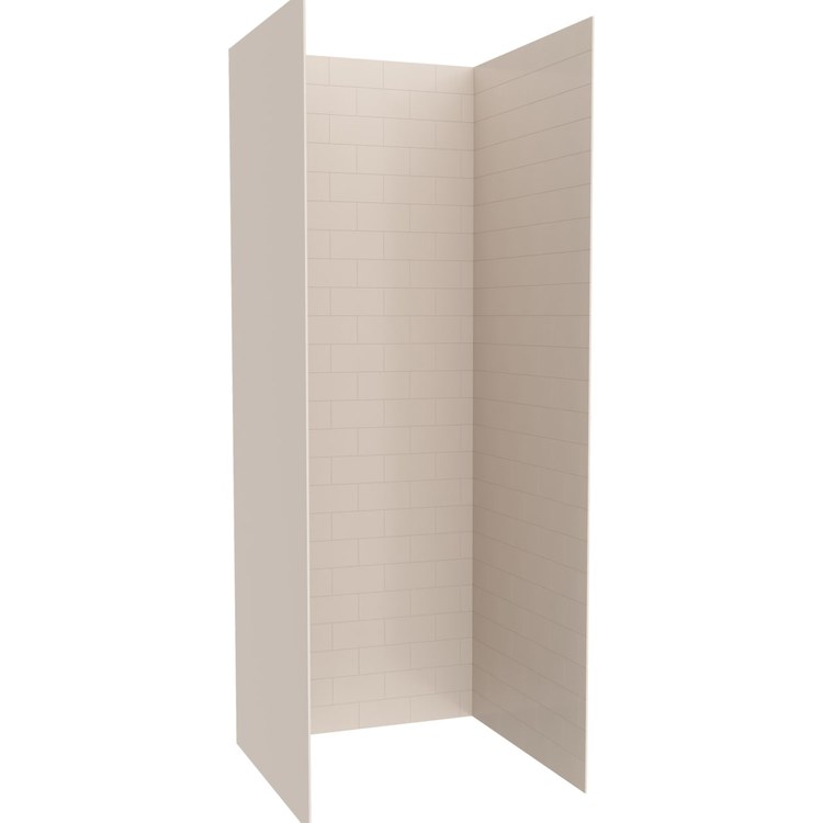 Shower Wall Kit 3 Piece Metro Subway Tile 36 x 36 x 96 Inch Tahiti White Swanstone - Image 2