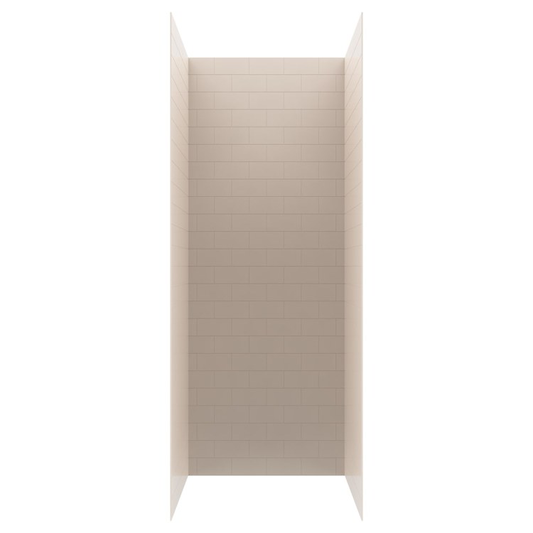 Shower Wall Kit 3 Piece Metro Subway Tile 36 x 36 x 96 Inch Tahiti White Swanstone - Image 1