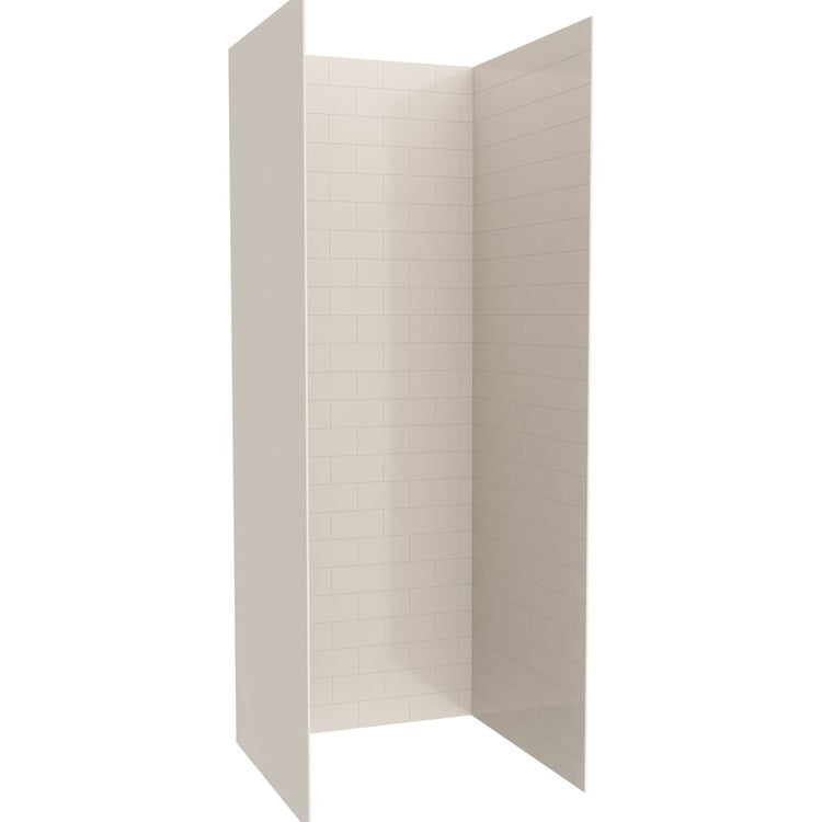 Shower Wall Kit 3 Piece Metro Subway Tile 36 x 36 x 96 Inch Bisque Swanstone - Image 2