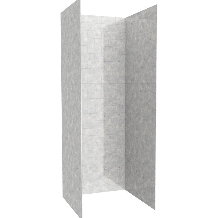 Shower Wall Kit 3 Piece Metro Subway Tile 36 x 36 x 96 Inch Ice Swanstone - Image 2
