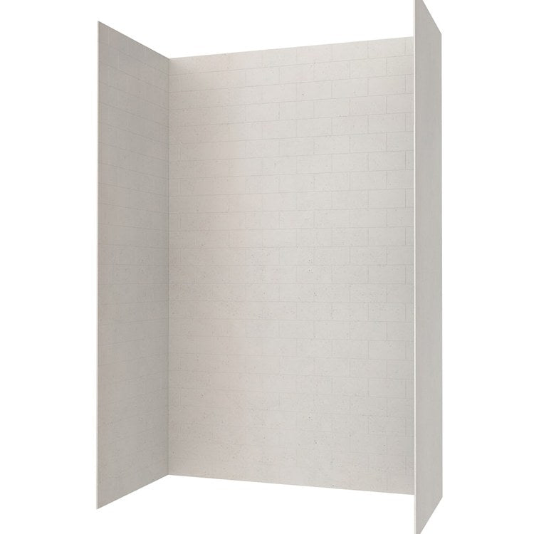 Shower Wall Kit 3 Piece Metro Subway Tile 36 x 36 x 96 Inch Birch Swanstone