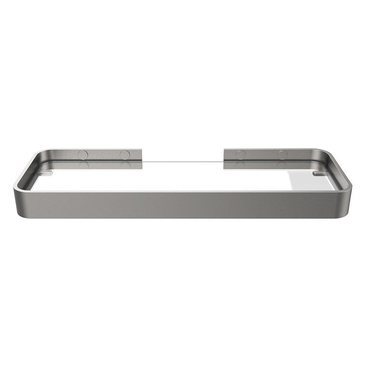 Shower Basket Odile Suite Rectangular Shelf with Clear Glass Brushed Chrome 13.5 x 4.5 Inch Glass/Aluminum Wall Mount - Image 2