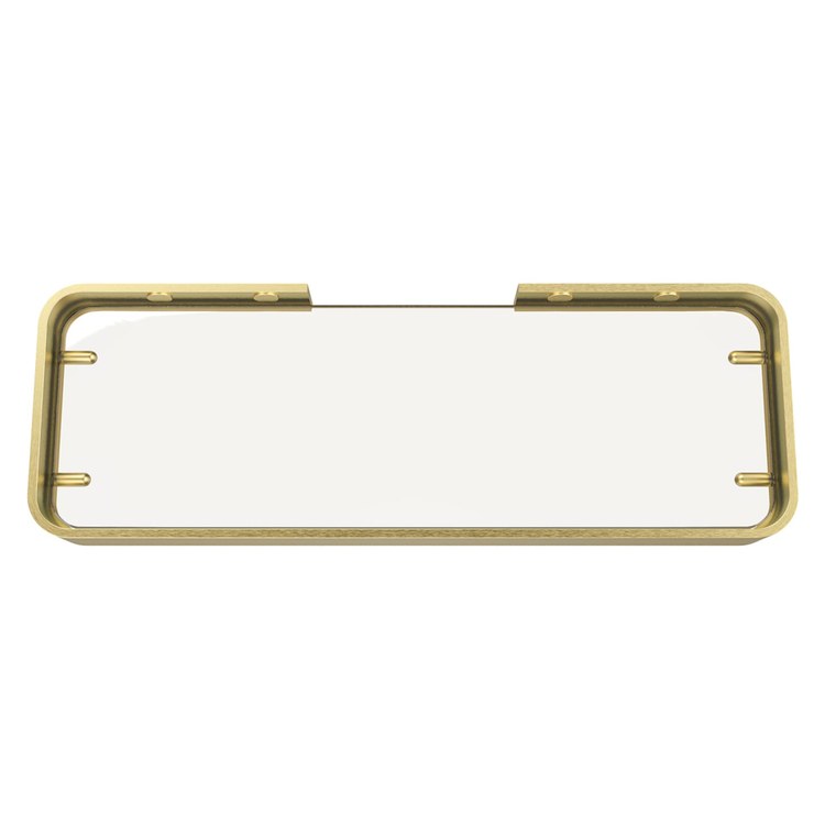 Shower Basket Odile Suite Rectangular Shelf with Clear Glass Brushed Gold 13.5 x 4.5 Inch Glass/Aluminum Wall Mount - Image 3