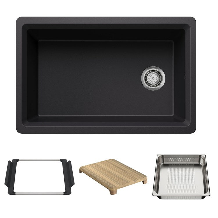 Workstation Inteos 30 Inch Coal Black Silgranit - Image 2