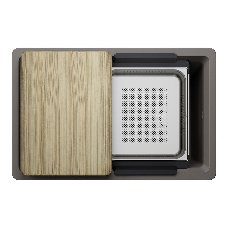 Workstation Inteos 30 Inch Volcano Gray Silgranit - Image 1