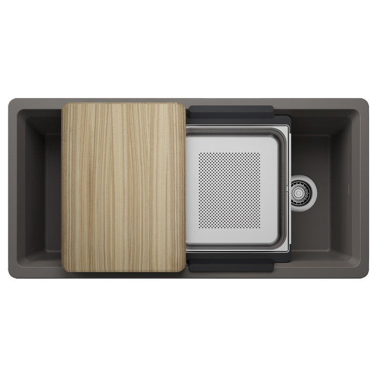 Workstation Inteos 39 Inch Volcano Gray Silgranit - Image 1