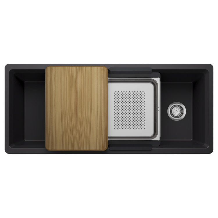 Workstation Inteos 45 Inch Coal Black Silgranit - Image 1