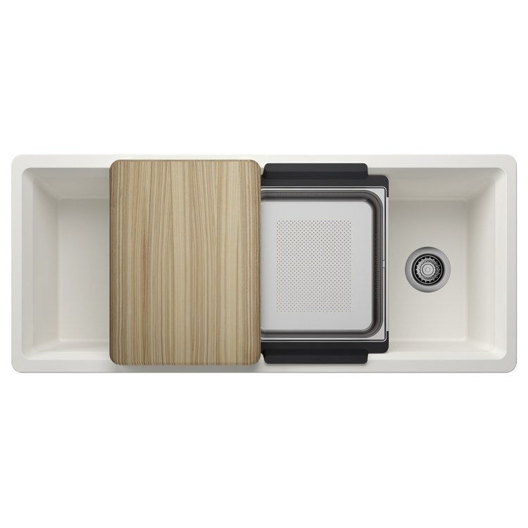 Workstation Inteos 45 Inch White Silgranit - Image 1
