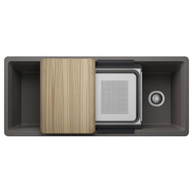 Workstation Inteos 45 Inch Volcano Gray Silgranit - Image 1