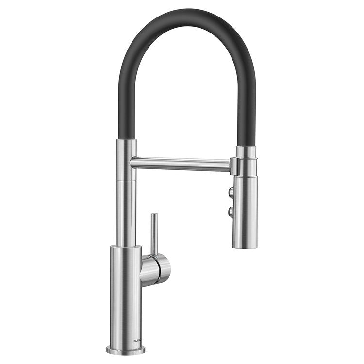 Kitchen Faucet Catris Flexo 1 Lever CALGreen CEC PVD Steel Pull Down 2 Function Gooseneck 360 DEG Swivel 1 Hole 1.5 Gallons per Minute - Image 1