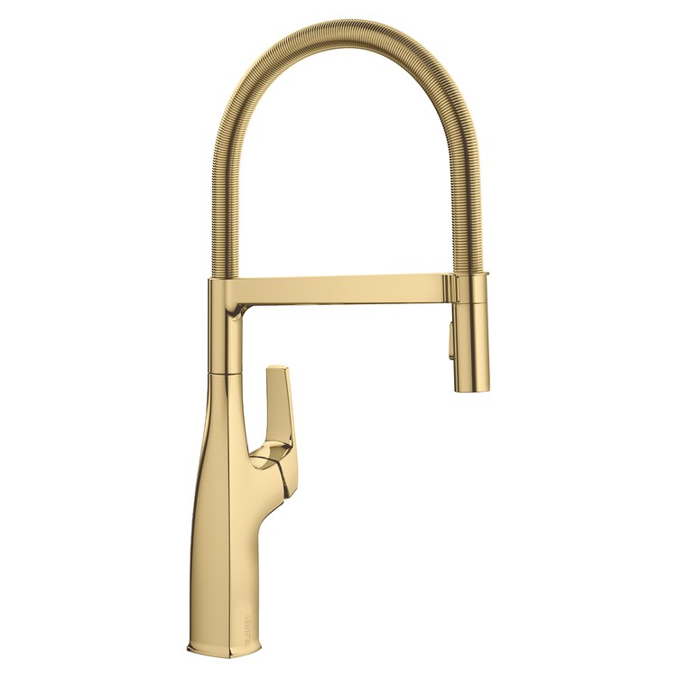 Kitchen Faucet Rivana Semi Pro 1 Lever CALGreen CEC Satin Gold Pull Down 2 Function Gooseneck 360 DEG Swivel 1 Hole 1.5 Gallons per Minute - Image 1