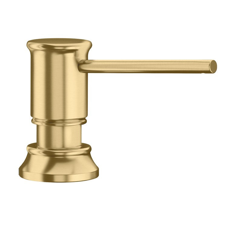Soap Dispenser Empressa Satin Gold Deck Mount Solid Brass 12 Fluid Ounce - Image 1