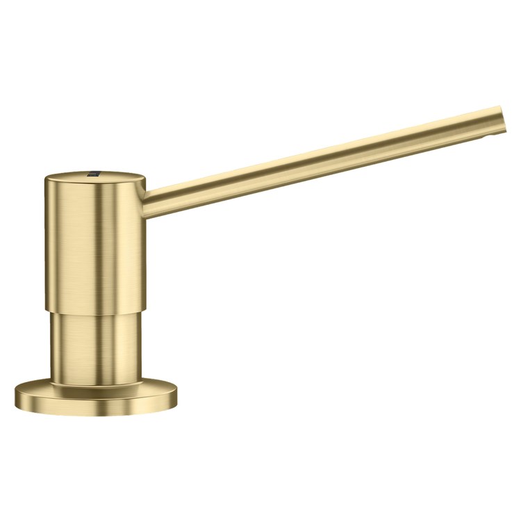 Soap Dispenser Torre Satin Gold Deck Mount Solid Brass 10 Fluid Ounce - Image 1
