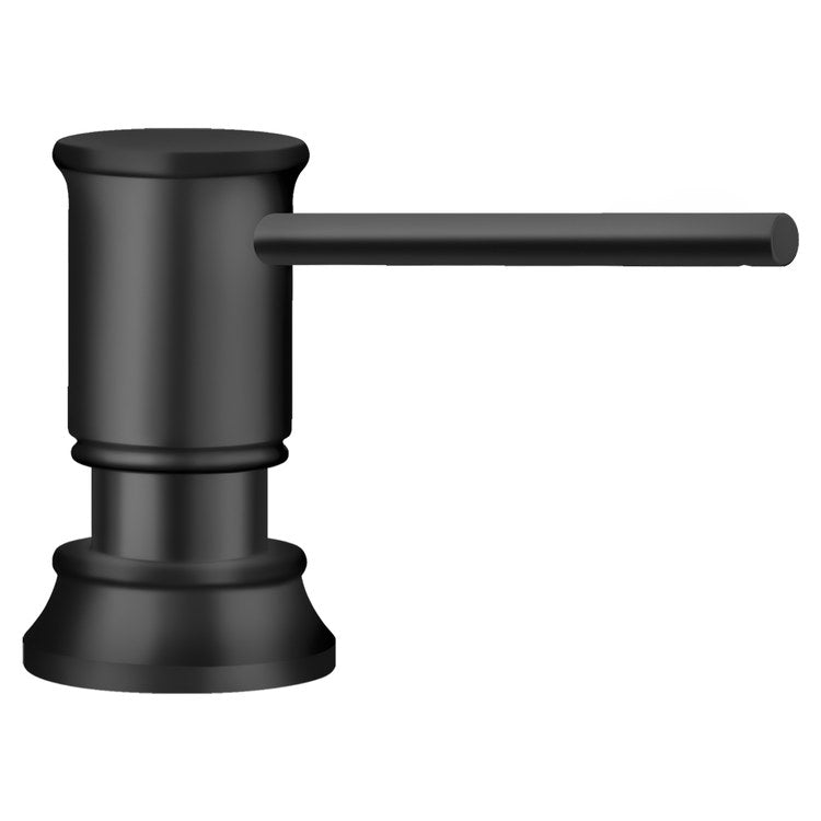 Soap Dispenser Empressa Matte Black Deck Mount Solid Brass 12 Fluid Ounce - Image 1