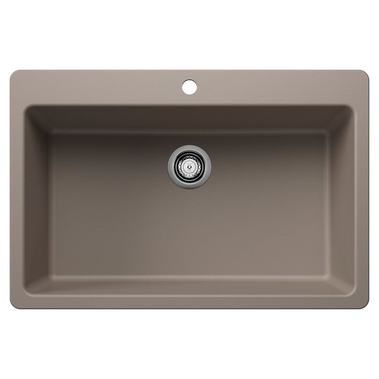 Kitchen Sink Liven 33 Inch 1 Bowls Super Single 2 Hole Truffle Undermount/Drop-In Rectangle Silgranit - Image 1