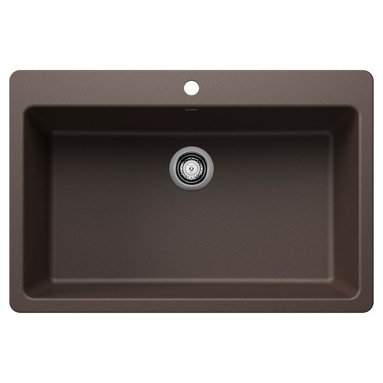 Kitchen Sink Liven 33 Inch 1 Bowls Super Single 2 Hole Cafe Undermount/Drop-In Rectangle Silgranit - Image 1