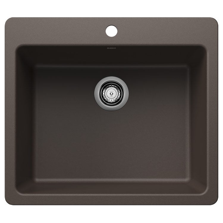 Kitchen Sink Liven 25 Inch 1 Bowls Single 2 Hole Cafe Undermount/Drop-In Rectangle Silgranit - Image 1