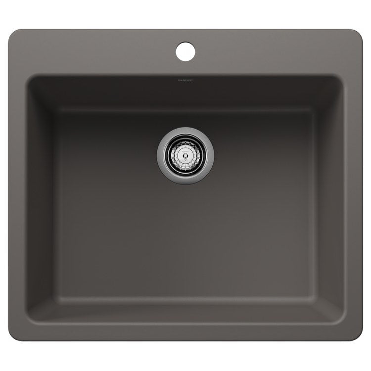 Kitchen Sink Liven 25 Inch 1 Bowls Single 2 Hole Volcano Gray Undermount/Drop-In Rectangle Silgranit - Image 1