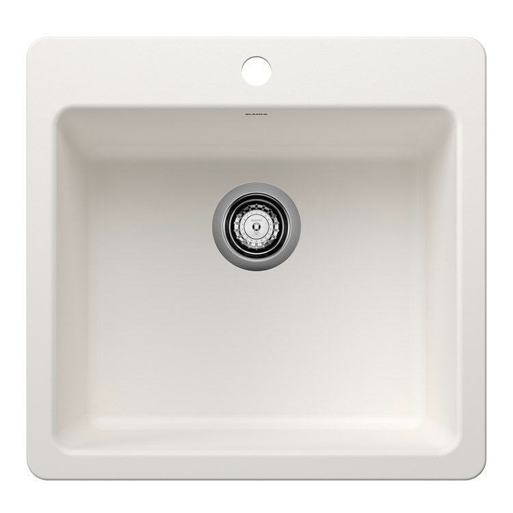 Kitchen Sink Liven 21 Inch 1 Bowls Single 2 Hole White Undermount/Drop-In Rectangle Silgranit - Image 1