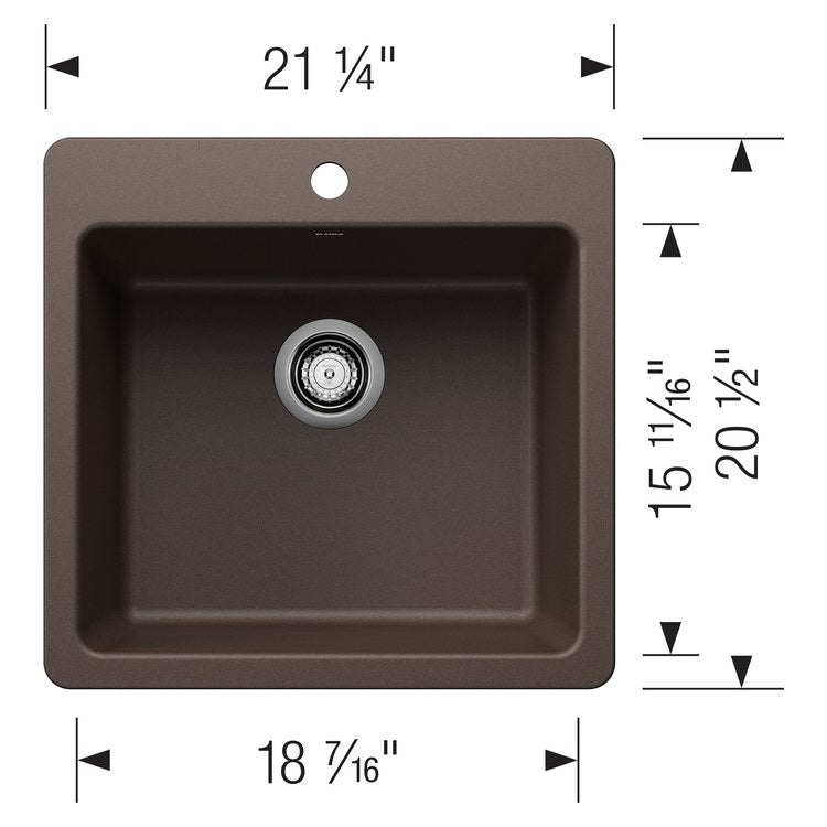 Kitchen Sink Liven 21 Inch 1 Bowls Single 2 Hole Cafe Undermount/Drop-In Rectangle Silgranit - Image 2