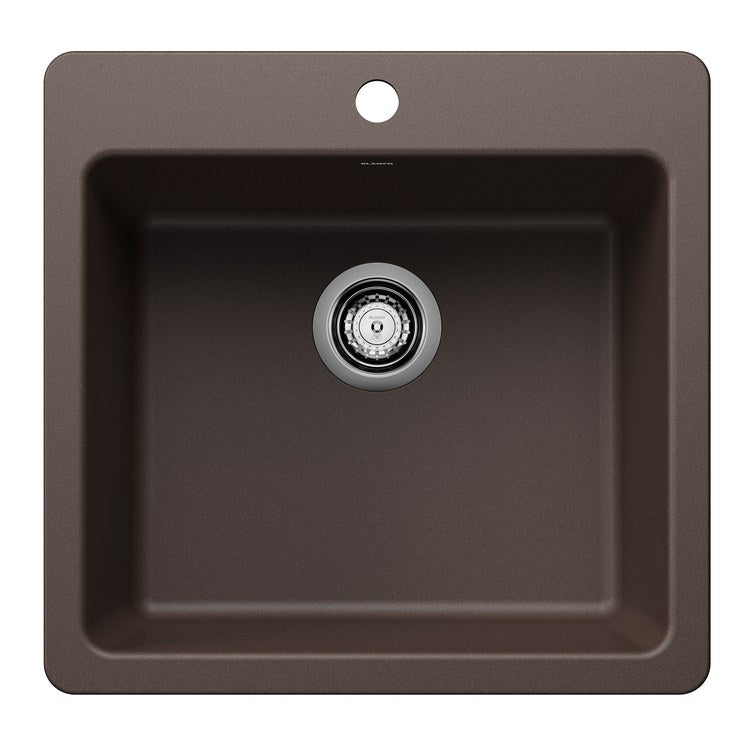 Kitchen Sink Liven 21 Inch 1 Bowls Single 2 Hole Cafe Undermount/Drop-In Rectangle Silgranit - Image 1