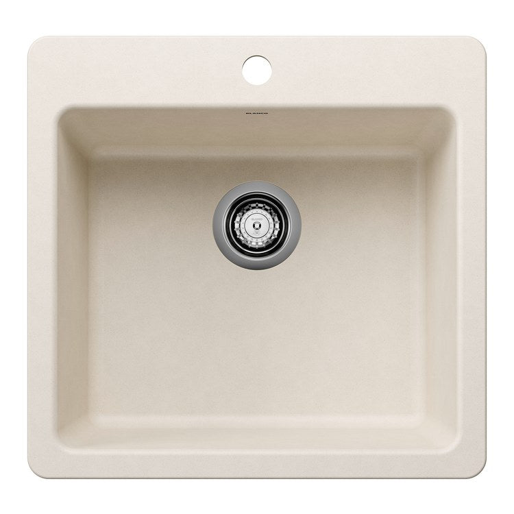 Kitchen Sink Liven 21 Inch 1 Bowls Single 2 Hole Soft White Undermount/Drop-In Rectangle Silgranit - Image 1