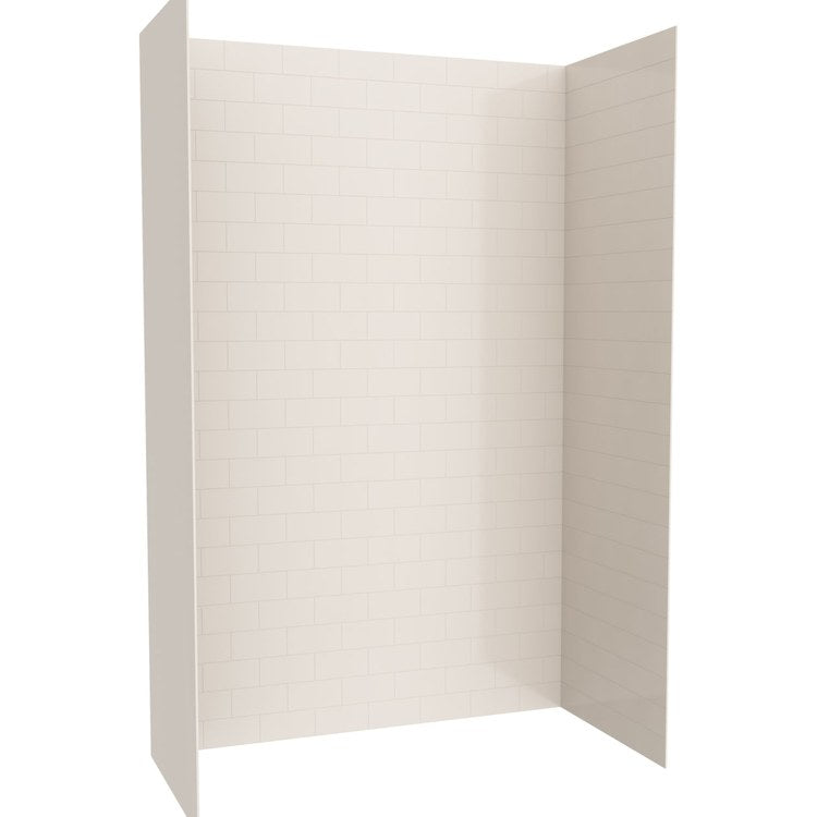 Shower Wall Kit 3 Piece Metro Subway Tile 32 x 62 x 96 Inch Bisque Swanstone - Image 2