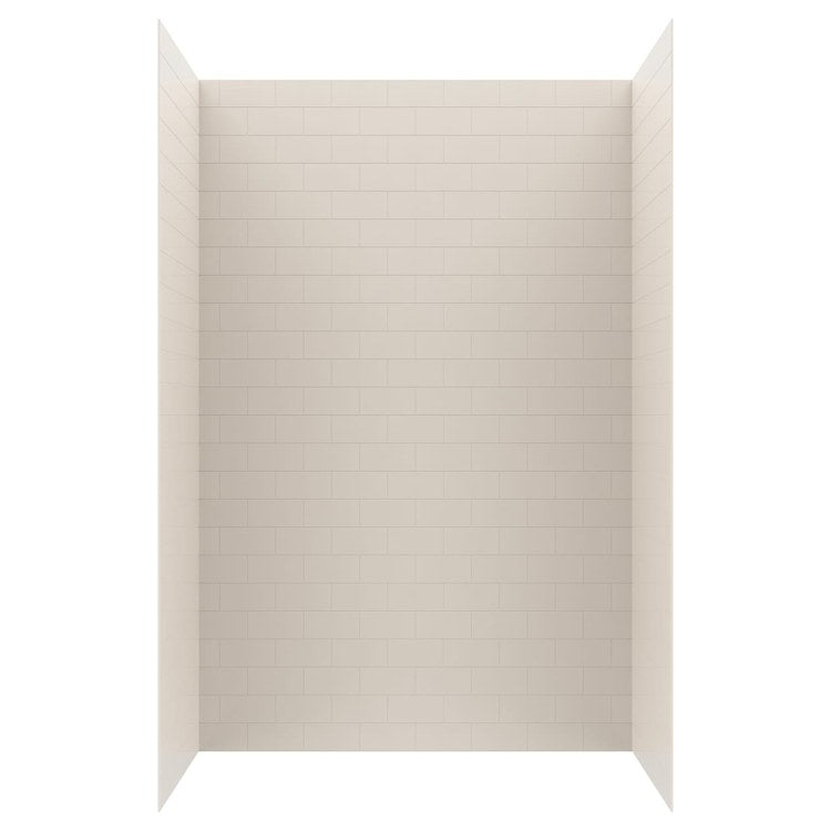 Shower Wall Kit 3 Piece Metro Subway Tile 32 x 62 x 96 Inch Bisque Swanstone