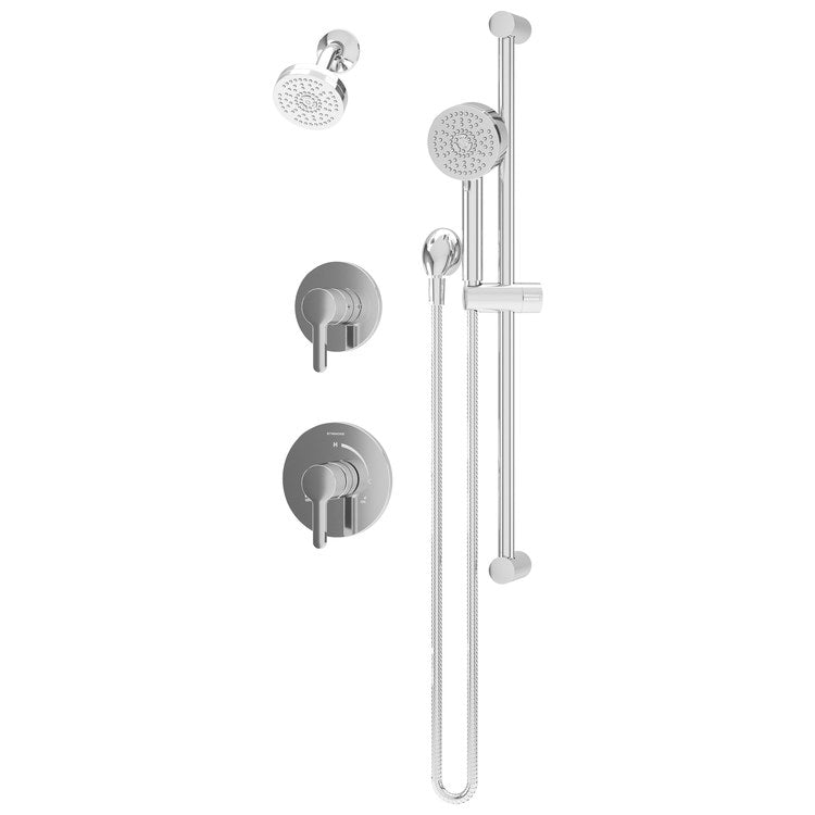 Shower Trim Solarity 2 Lever Polished Chrome WaterSense ADA 2.0 Gallons per Minute Single Function with HydroMersion for 16 Series Symmons Temptrol Valve and 2DIVBODYSRT 2 Function Diverter Valve - Image 1