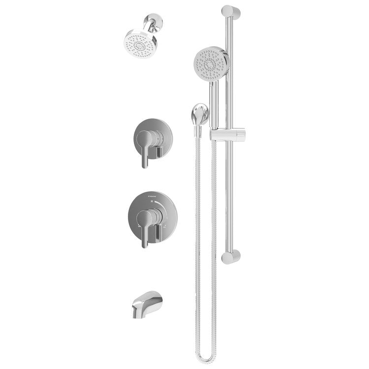 Shower Trim Solarity 2 Lever Polished Chrome WaterSense ADA 1.5 Gallons per Minute Single Function with HydroMersion for 26 Series Symmons Temptrol Valve and 3DIVBODYSRT 3 Function Diverter Valve - Image 1