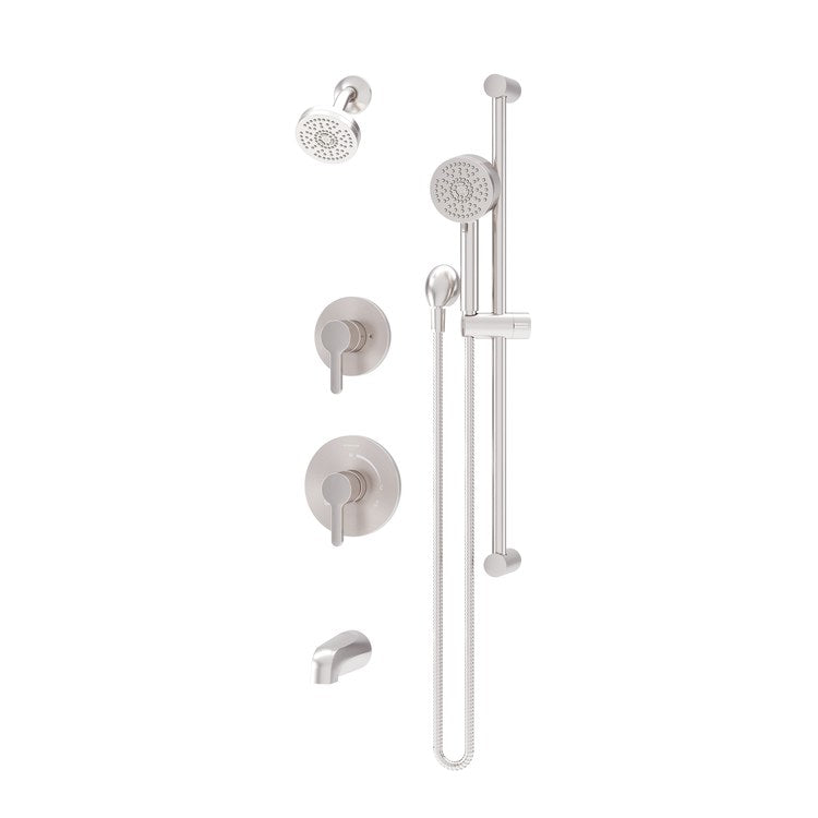 Shower Trim Solarity 2 Lever Satin Nickel WaterSense ADA 1.5 Gallons per Minute Single Function with HydroMersion for 26 Series Symmons Temptrol Valve and 3DIVBODYSRT 3 Function Diverter Valve - Image 1