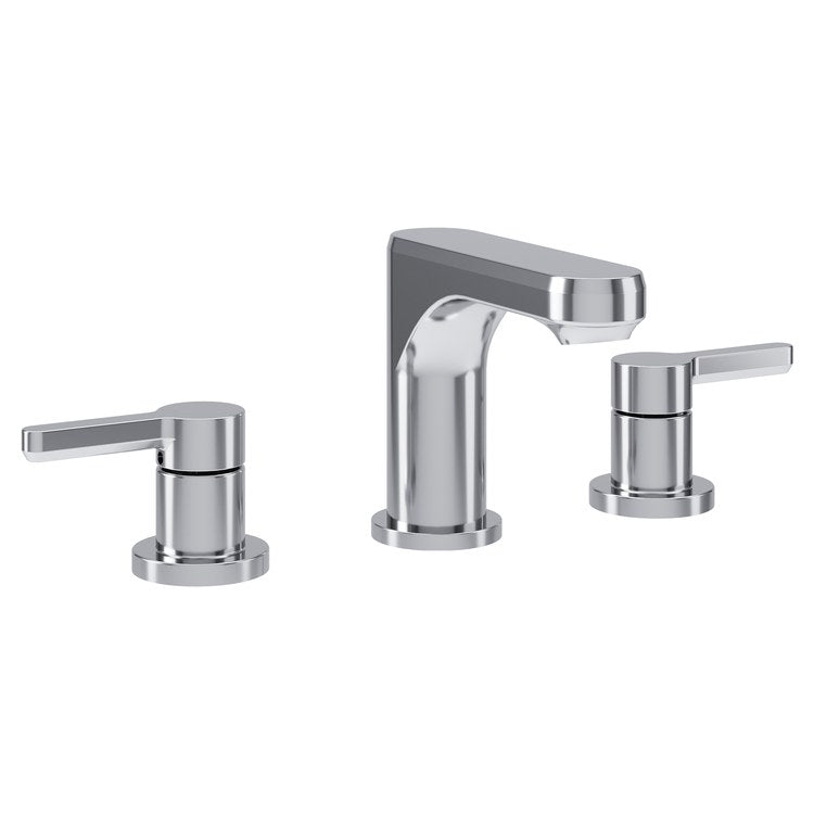 Lavatory Faucet Solarity Widespread 8 to 16 Inch Spread 2 Lever ADA WaterSense Chrome 0.5 Gallons per Minute Deck Fixed Push-Pop 3 Hole