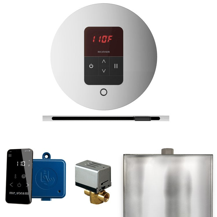 Steam Kit Basic Butler Linear Polished Chrome Control Package Linear Round - Image 1