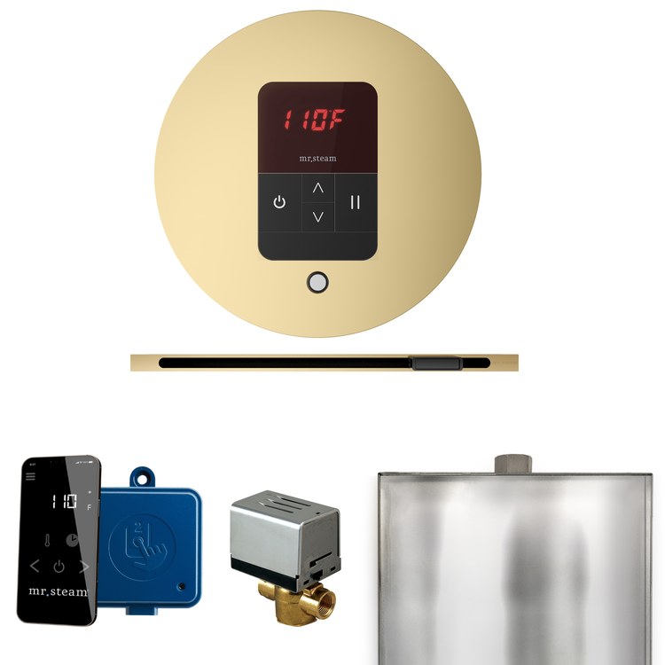 Steam Kit Basic Butler Linear Satin Brass Control Package Linear Round - Image 1