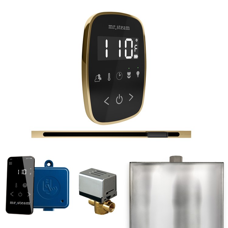 Steam Kit ButlerFlex Linear Black/Satin Brass Control Package for MS90 to MSSUPER3 - Image 1