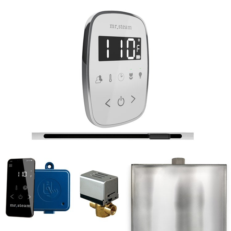Steam Kit ButlerFlex Linear White/Polished Chrome Control Package for MS90 to MSSUPER3 - Image 1