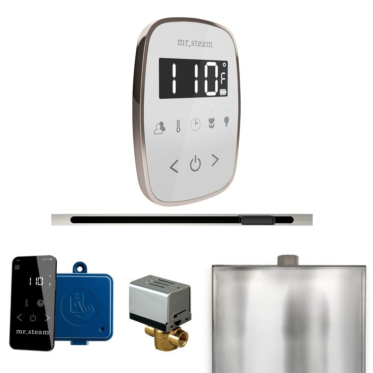 Steam Kit ButlerFlex Linear White/Polished Nickel Control Package for MS90 to MSSUPER3 - Image 1