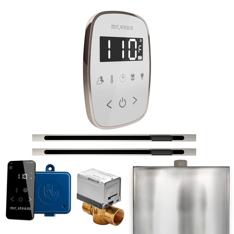 Steam Kit ButlerFlex Max Linear White/Polished Nickel Control Package for MS4/MS5/MX6 - Image 1