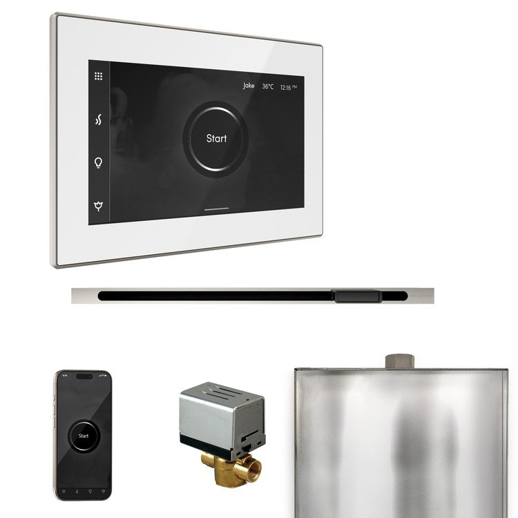 Steam Kit xButler Linear White/Polished Nickel Control Package for MS90 to MSSUPER3 - Image 1