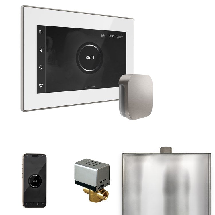 Steam Kit xButler White/Brushed Nickel Control Package for MS90 to MSSUPER3 - Image 1