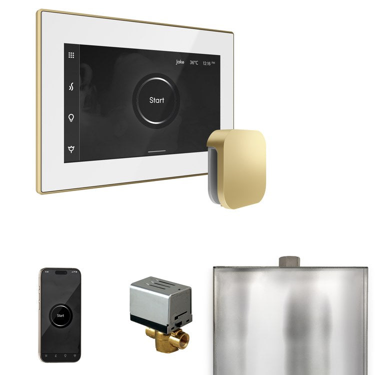 Steam Kit xButler White/Satin Brass Control Package for MS90 to MSSUPER3 - Image 1