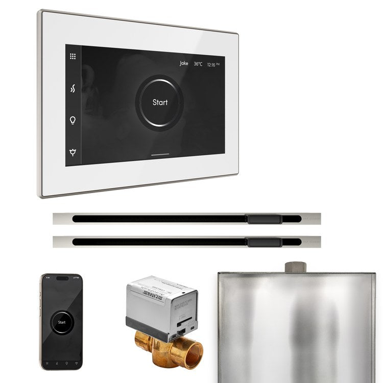 Steam Kit xButler Max Linear White/Polished Nickel Control Package for MS4/MS5/MX6 - Image 1
