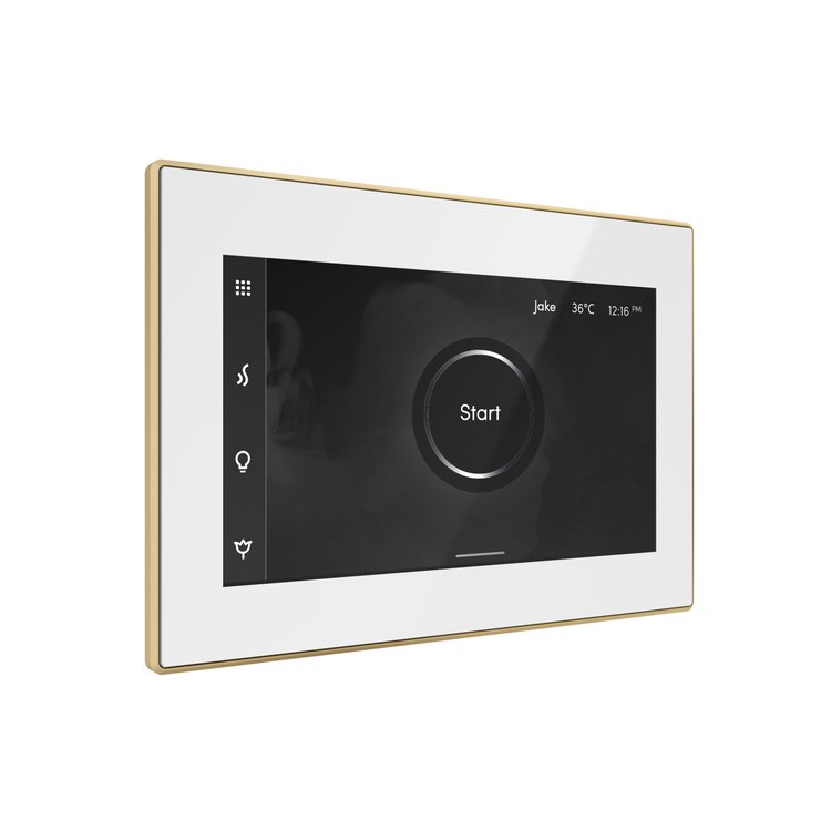 Steam Kit iSteamX White/Polished Brass Shower Control with Steamhead for MS90 to MSSUPER3 - Image 2