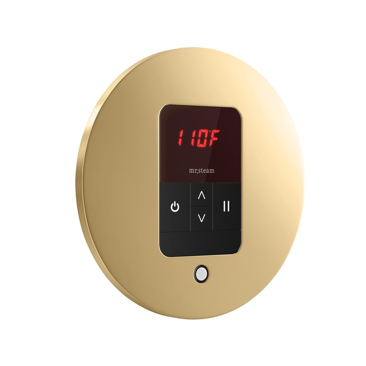 Steam Kit iTempo Polished Brass Shower Control with Round Steamhead for MS90 to MSSUPER3 - Image 2
